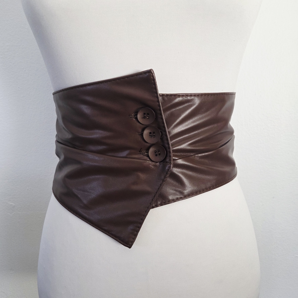 Stretchy wide brown waist belt (COMING SOON) - Picture 4 of 10